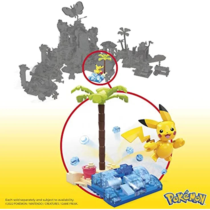 Pokemon Mega Construx Bauset: Pikachus Strandtag (79 Teile) – Bild 7