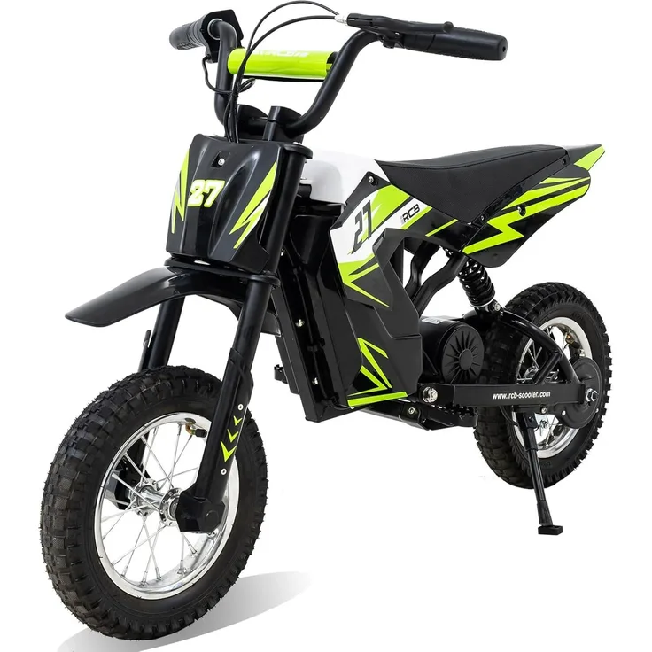RCB Elektro Motorrad Kinder, 12 Zoll Moto Crossbike mit 300 W Motor, max. 25 km/h, Reichweite 15 km, für Kinder von 3-12 Jahren
