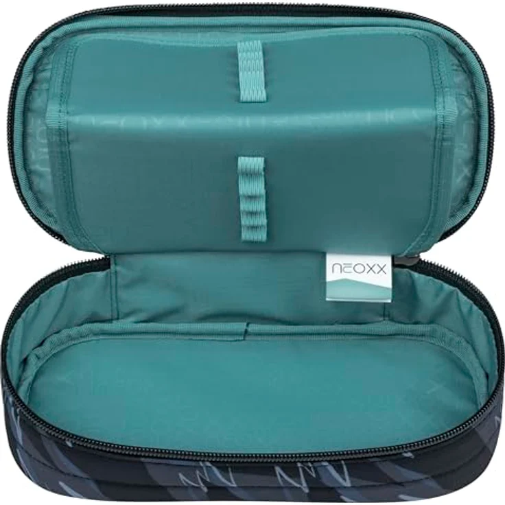 neoxx Jump Schlamperbox Stormchaser, Schlamperbox aus recycelten PET-Flaschen mit Hauptfach und Reißverschluss, 10 Stifteschlaufen, Sichtfenster für Schulbedarf – Bild 2
