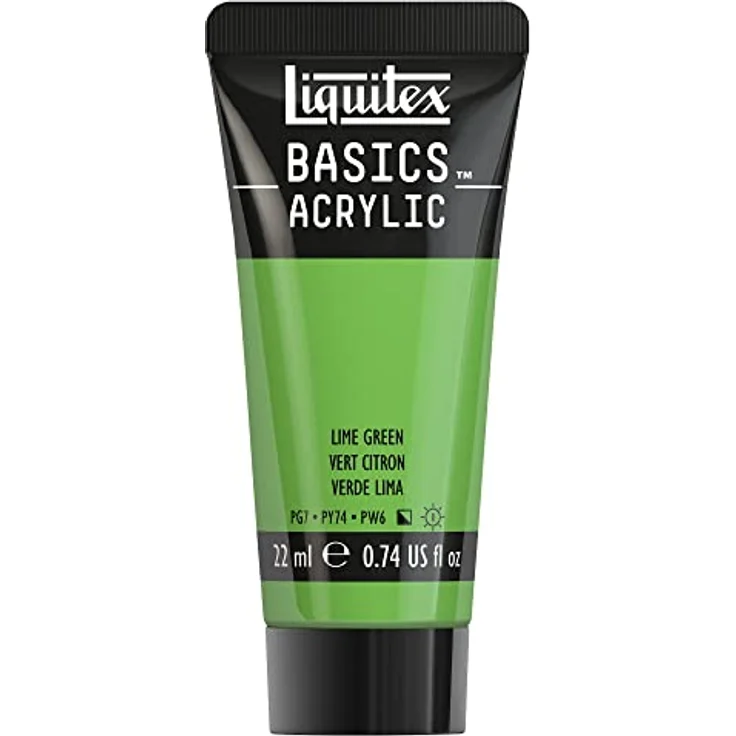 Liquitex Basics Acrylfarbe Limettengrün, 22 ml Tube, lichtecht, mittlere Viskosität, seidenglänzend, monopigmentiert, Archivqualität – Bild 1