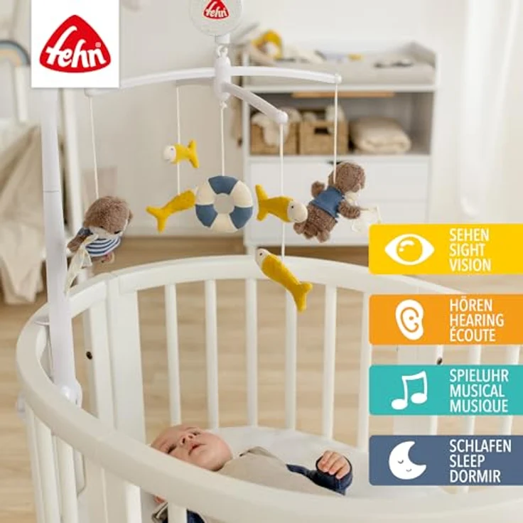 Fehn Otter Theo Musik-Mobile, Aufzieh-Mobile mit Spieluhr-Melodie „Mozarts Wiegenlied“, Ø 40 cm - Preisvergleich – Bild 2