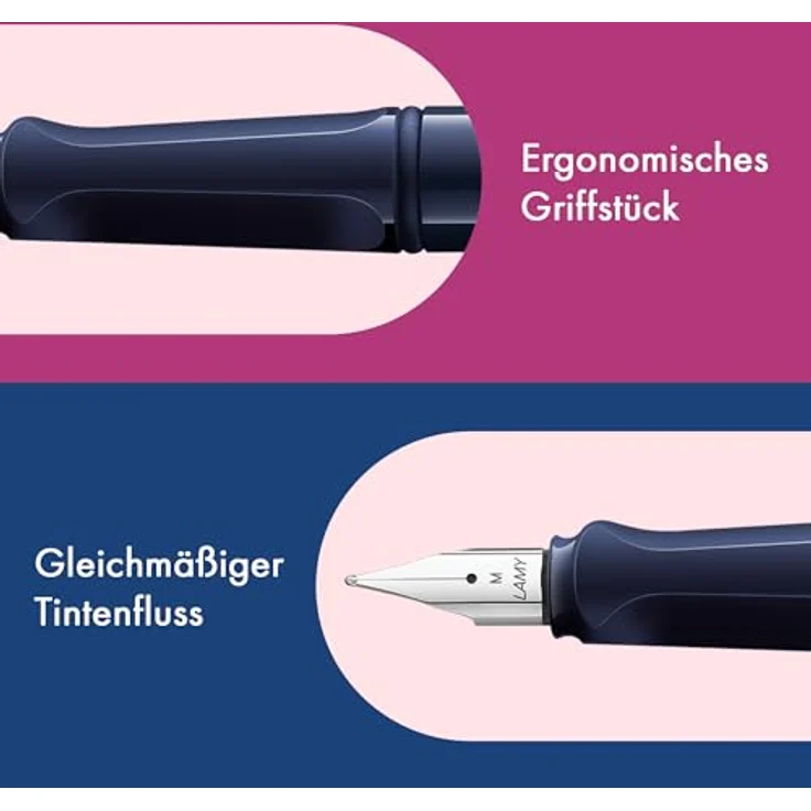 LAMY Füllfederhalter safari, Kultfüller mit Edelstahlfeder in Federbreite M, robuste Konstruktion und ergonomisches Griffstück – Bild 2