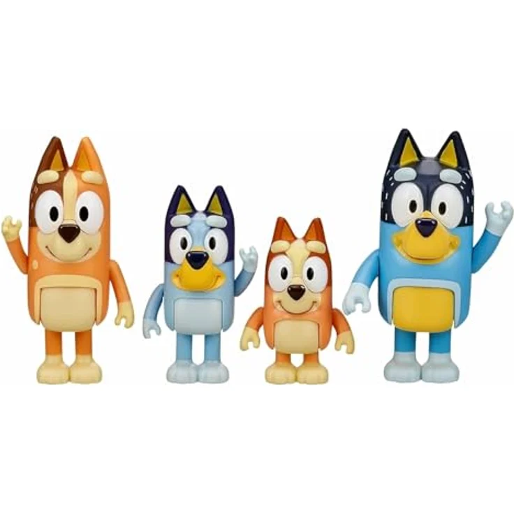 Bluey 4er Figuren Set, bewegliche Sammelfiguren für Abenteuer und Geschichten, exklusives Spielzeug (BLYA0000) – Bild 3