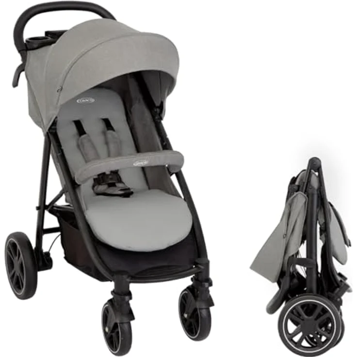Graco Buggy Eezefold DLX, Sportwagen mit Einhand-Faltmechanismus, Becherhalter und Mobilitätsgarantie - Lunar – Bild 1