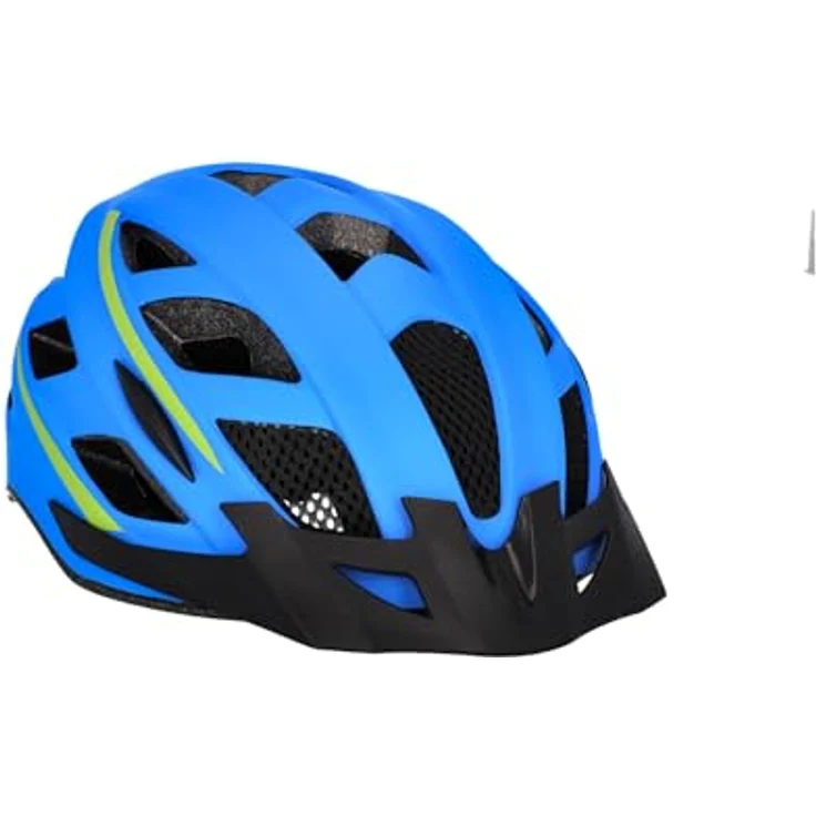 FISCHER Erwachsene Fahrradhelm, Radhelm, Cityhelm, Mountainbike-Helm Urban Montis, L/XL, 58-61cm, weiß blau, mit beleuchtetem Innenring-System – Bild 1