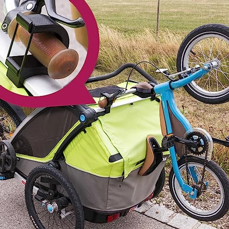 Mobilefox Universal Fahrrad Laufrad Halterung, Adapter für Thule Chariot Anhänger, Schwarz, einfache Montage für 14-16 Zoll Räder – Bild 7