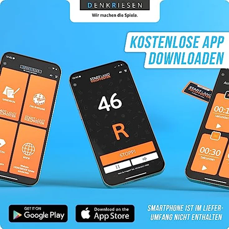 DENKRIESEN - Stadt Land VOLLPFOSTEN® Classic Edition - 'Intelligenz ist relativ' - A4 | Partyspiel | Familienspiel | Stadt Land Fluss | Spielblock | Geschenkidee – Bild 5