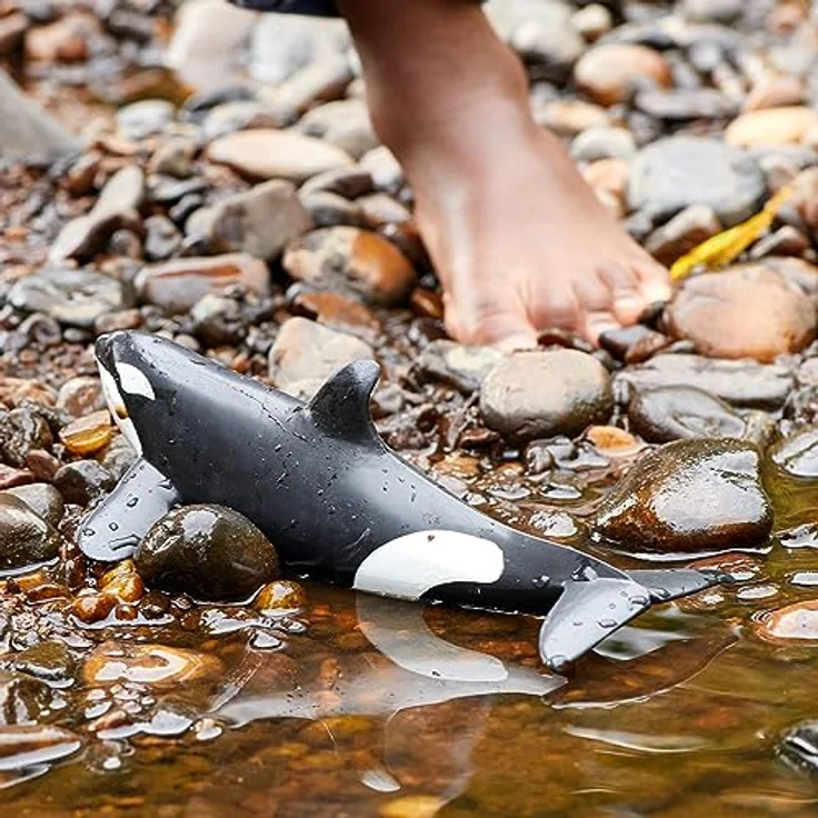 Schleich Orca 14807, Wild Life Figur, ca. 19,5 x 9,7 x 6,7 cm, schwarz-weiß – Bild 2