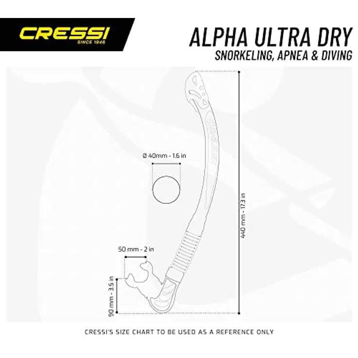 Cressi Alpha Ultra Dry - Schnorchel Trocken Ideal zum Schnorcheln, Apnoe und Tauchen – Bild 3