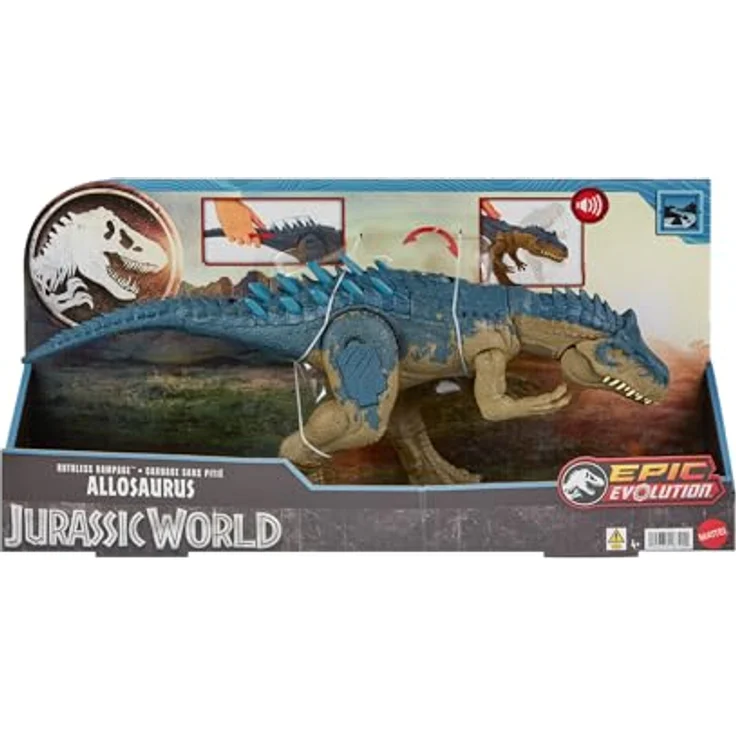 Mattel Jurassic World Allosaurus-Dinosaurier mit HRX50-Funktion, ca. 43 cm, lebensechte Bewegung und AR-Erlebnis – Bild 7