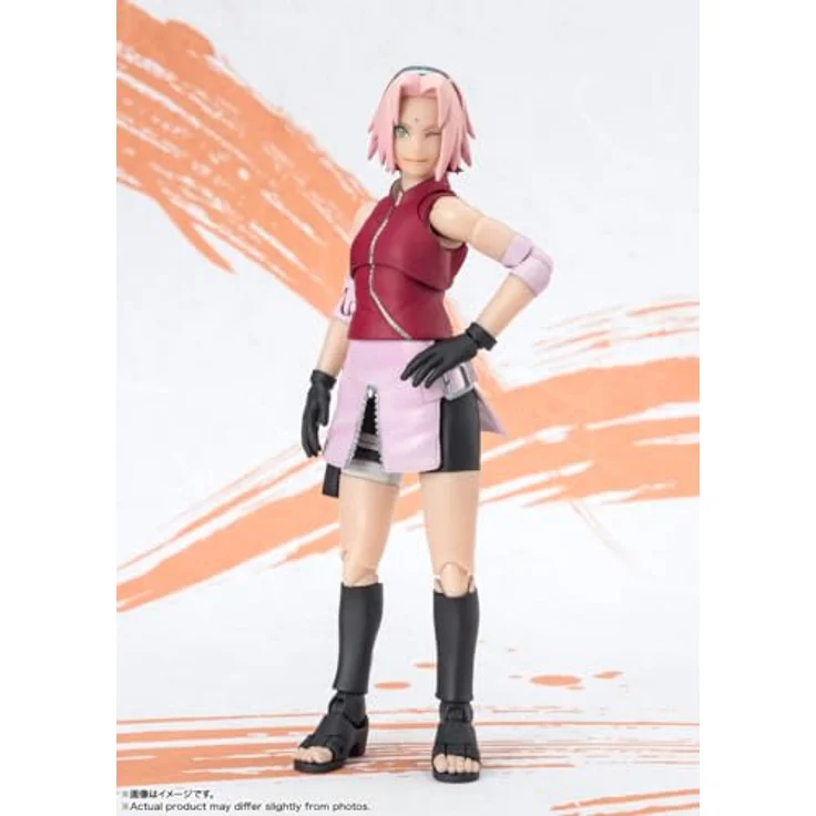 Bandai Tamashii Nations Naruto Shippuden S.H. Figuarts Actionfigur Sakura Haruno NARUTOP99 Edition, 14 cm mit mehreren Gesichtsteilen und Zubehör – Bild 6