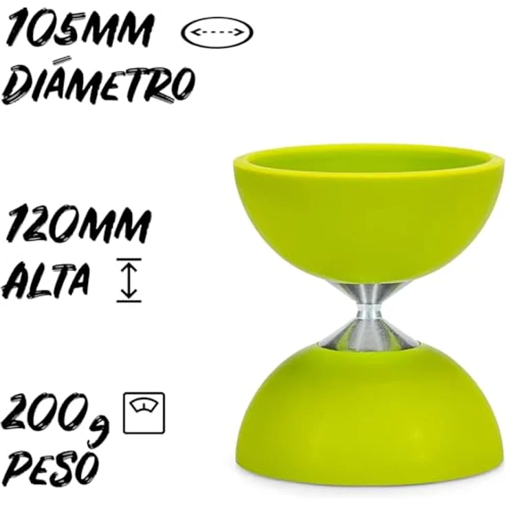 Diabolo Freizeitsport Jonglier-Set Basic mit Diabolo (hellgrün), Handsticks aus Aluminium, Ersatzschnur (160cm) und Gedruckter Anleitung - ideal zum Verschenken für Kinder, Einsteiger & Anfänger – Bild 2