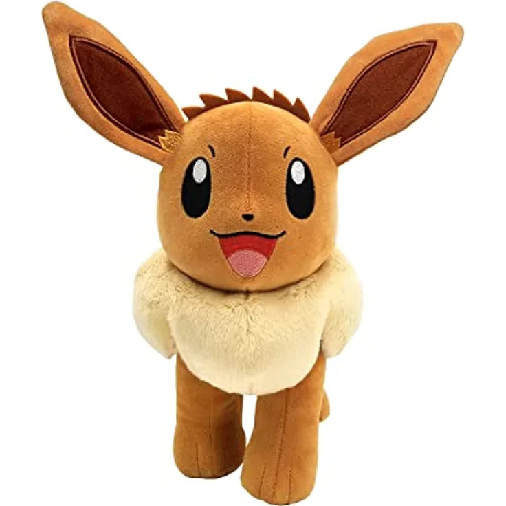 BANDAI Pokemon JW0061 Evoli Plüschtier, 30 cm, braun - Perfekte Nachbildung des Pokémon, ideal zum Spielen und Kuscheln
