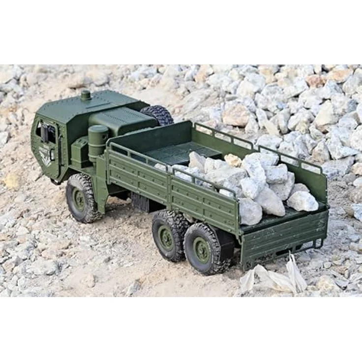 efaso RC-Truck Q75 ferngesteuerter Geländewagen - RC LKW 1:16 mit Allradantrieb und LED-Beleuchtung, grün – Bild 3