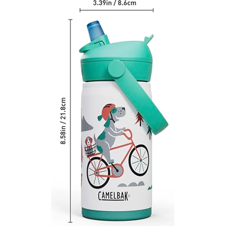 CAMELBAK Kinder-Wasserflasche 340 ml, isolierte Edelstahlflasche mit Flip-Strohhalm, auslaufsicher und spülmaschinenfest für Schule & Ausflüge – Bild 4