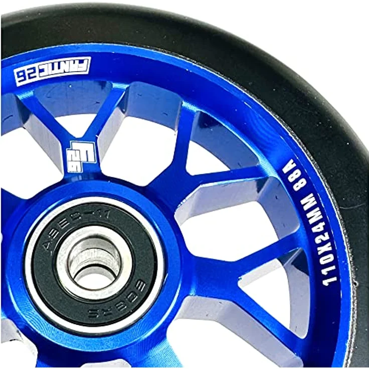 Fantic26 Spy7 Stunt-Scooter Rolle 110mm, ABEC-11 Lager, Aluminium 6061-T6, Blau/Pu Schwarz – Bild 2