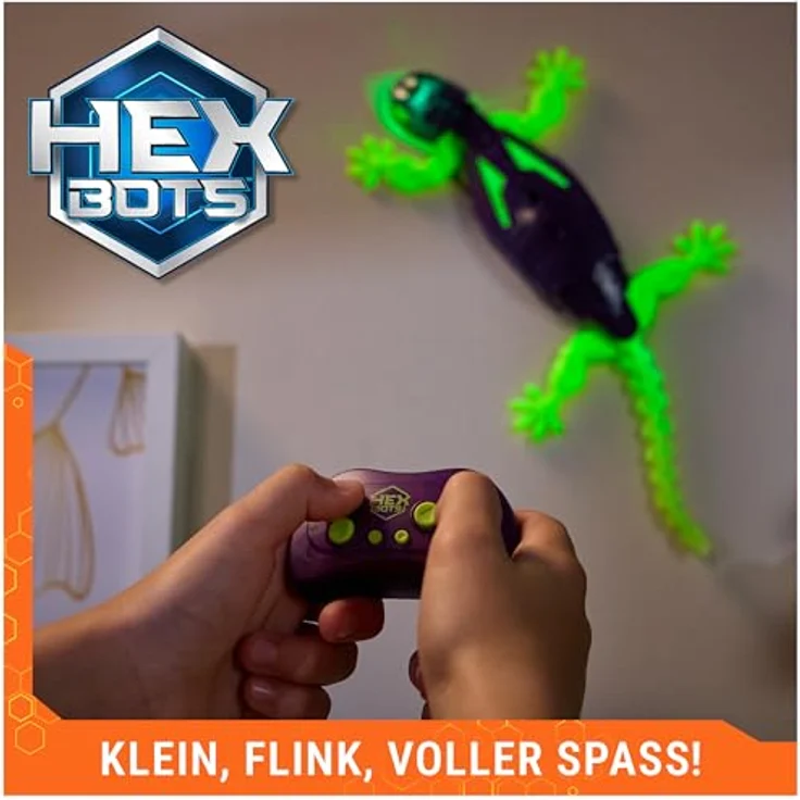 Spin Master HEX Wall Crawler Gecko, Glow-in-the-Dark ferngesteuertes interaktives Spielzeug mit LED-Augen und Wandkletter-Funktion – Bild 7