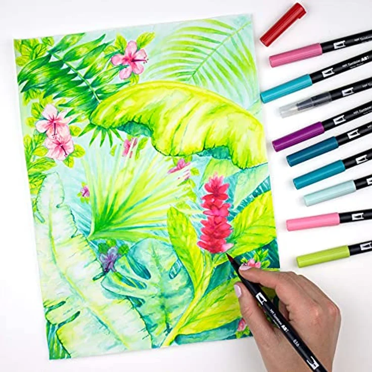 Tombow ABT Dual Brush Pen Candy Colours 6St, bunt - Flexibel und präzise, perfekt für Handlettering und Aquarell – Bild 4