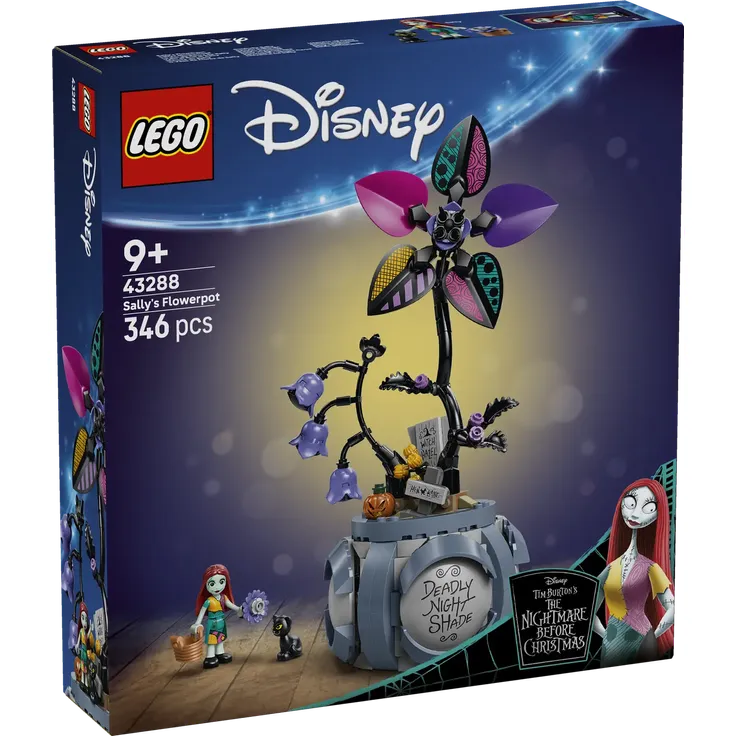 LEGO Disney Sallys Blumentopf (43288), 346-teiliges Bastelset für Kinder ab 9 Jahren, Höhe 27 cm, mit dekorativen Kunstblumen und internen Szenen aus "The Nightmare Before Christmas"