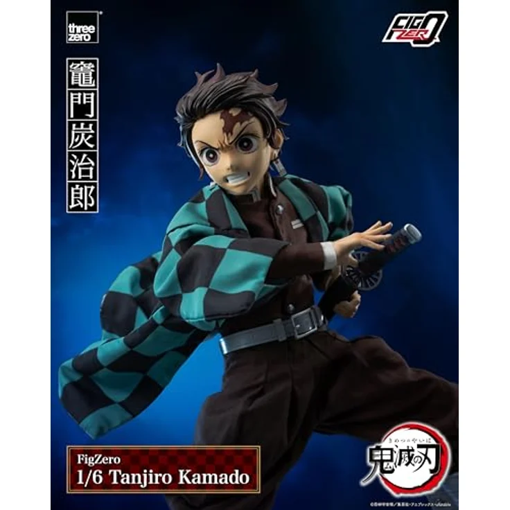 ThreeZero Demon Slayer: Kimetsu no Yaiba FigZero Actionfigur 1/6 Tanjiro Kamado, detailreiche Nachbildung aus PVC, ABS und Metall, 27 cmhöhe, inklusive Zubehör – Bild 2
