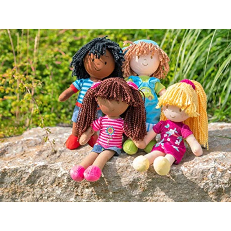 Betzold Stoffpuppen 4er-Set, 30 cm groß, weiche Kuschelpuppen für Jungen und Mädchen, fördert die Fantasie – Bild 2