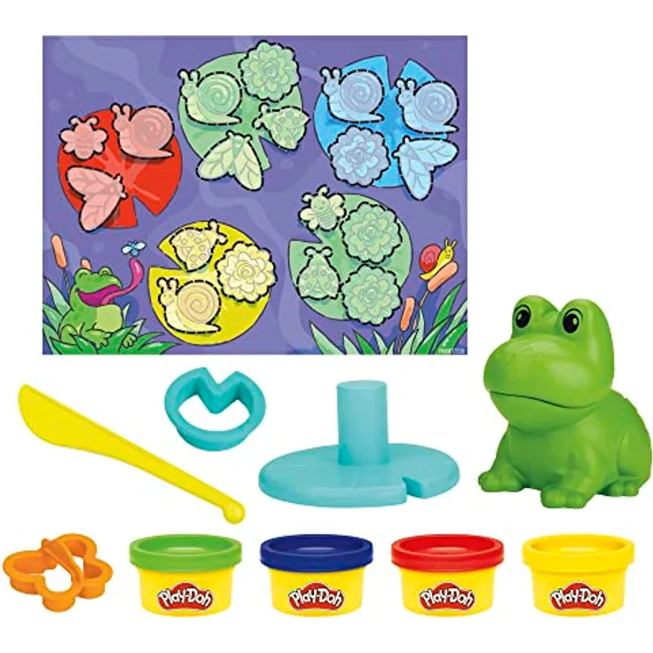 Play-Doh Farbi, der Frosch, 4 Dosen, Vorschulspielzeug, F6926, Multi