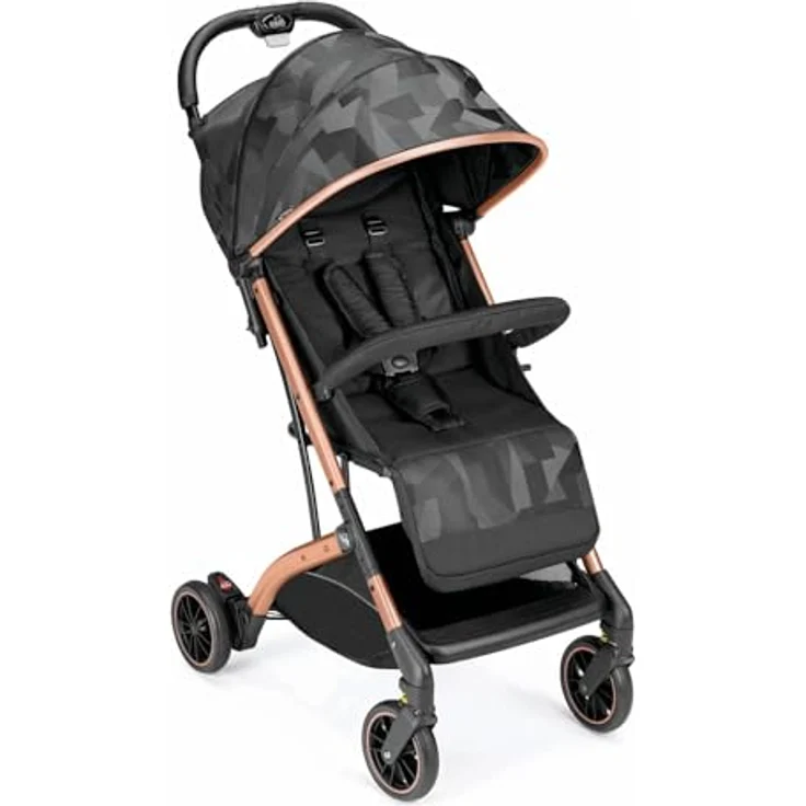 CAM Il Mondo del Bambino - art. 832/T194 - Sportwägen Compass 2. 0 - perfekt von 0 bis 4 Jahren - geschlossen kann es wie ein Trolley transportiert werden - JACQUARDSCHWARZ – Bild 5