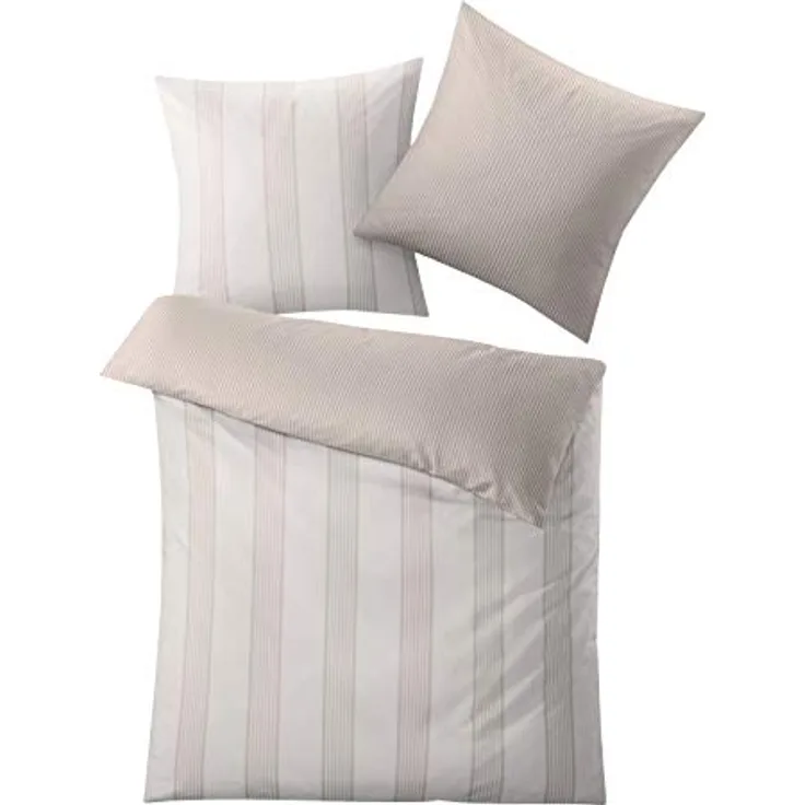 Kleine Wolke 6293271952 Bettwäsche Lina, Maße: 135 x 200 cm und 80 x 80 cm, Farbe: Taupe