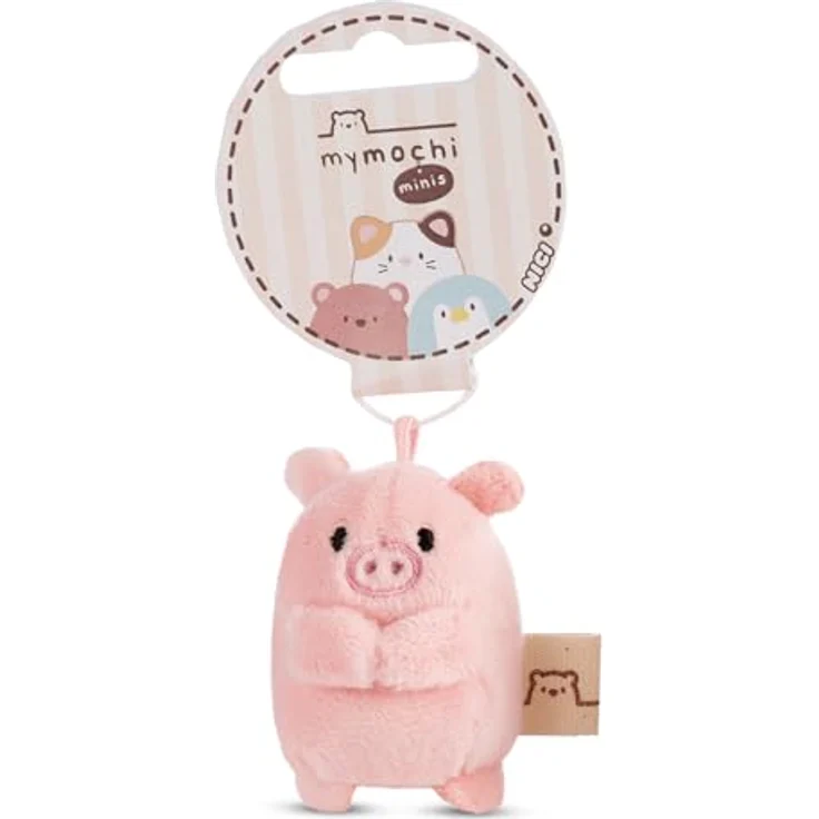 NICI MYMOCHI Onk, Kuscheltier Schwein 5cm rosa, aus weichem Plüsch mit praktischem Loop zum Anhängen, ideal zum Kuscheln und Sammeln – Bild 4