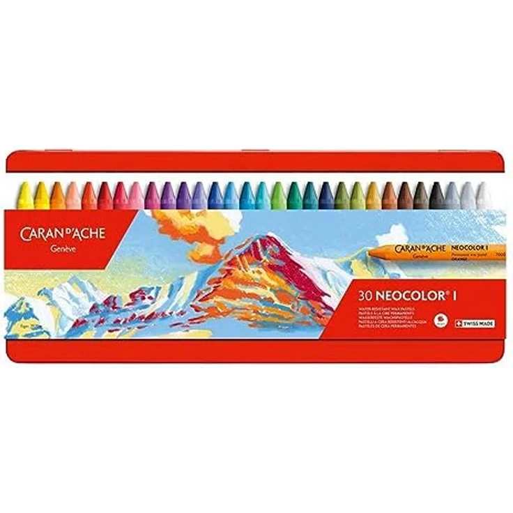 Caran d'Ache 7000.33 Metalldose mit 30 verschiedenen Farben, Wasserfeste Künstlerstifte mit hoher Pigmentkonzentration – Bild 1
