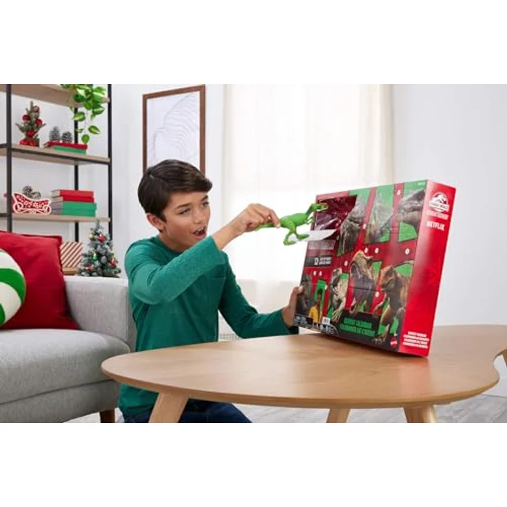 Mattel Jurassic World Chaostheorie Adventskalender mit 12 Überraschungen, 9 Dinosaurier-Figuren, Brooklynn-Figur, JGM17 – Bild 3