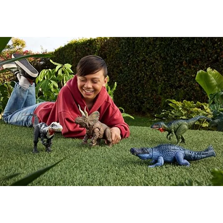 Mattel Jurassic World Gigantic Thrashers Purussaurus, 37 cm Actionfigur mit Schwanzangriffsbewegungen und kompatibler App-Funktion – Bild 2