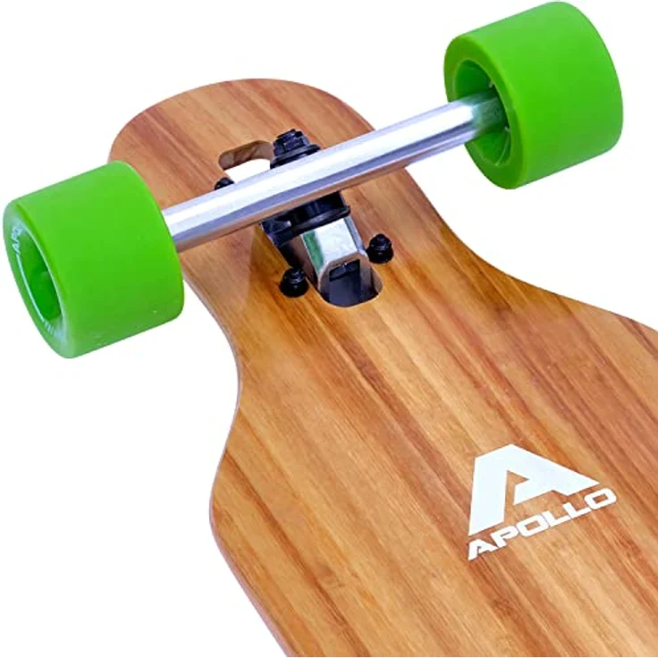 Apollo Longboard, Komplettboard mit Deck aus Bambus & Fiberglas, High-End Board mit ABEC 9 Kugellager, Flex 2 Longboards für Jugendliche und Erwachsene, Profi-Cruiser – Bild 5