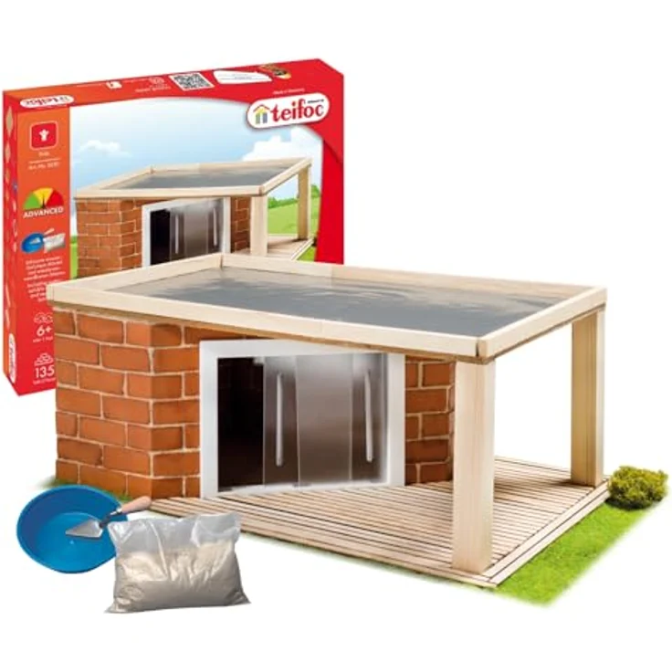 teifoc 5220 Steinbaukasten - Gartenhaus aus Ziegelsteinen, DIY Bausatz für Kinder ab 6 Jahren – Bild 1