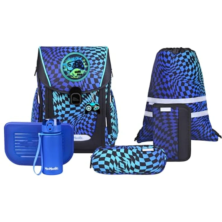 McNeill Schulranzen Set PRIMO 9tlg. Gamer, ergonomisch mit 19 L Volumen, höhenverstellbarem ClickFlex-Rückensystem und robustem PFC-freiem Material – Bild 2