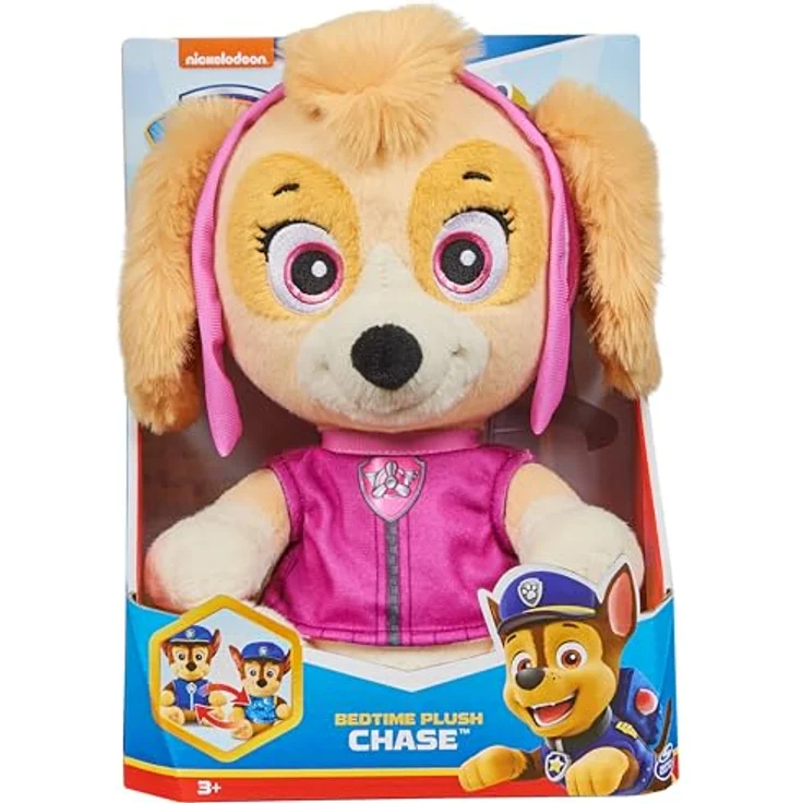 Spin Master SPIN Psi Patrol Kuscheliger Schläfer Skye 6070311, Plüschtier mit umwandelbarer Piloten-Uniform und Schlafanzug – Bild 2