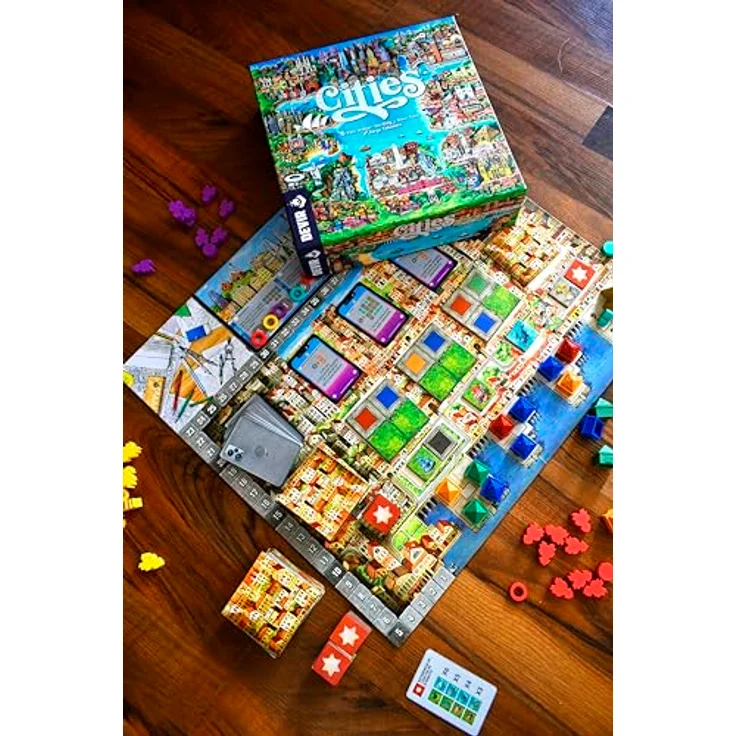 Devir Städte, Brettspiel für 2-4 Spieler, Fliesen legen und Arbeiter platzieren, bunt, ab 10 Jahren – Bild 5