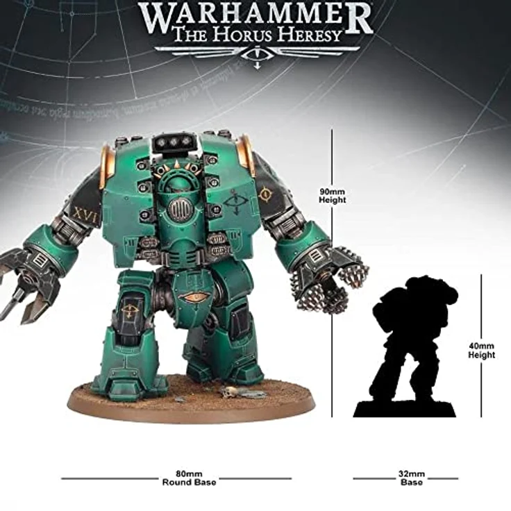Games Workshop Warhammer The Horus Heresy Leviathan Dreadnought mit Krallen/Bohrern, 153 Kunststoffkomponenten, anpassbare Posen, inklusive 80 mm Citadel-Rundbasis und Transferblatt für Sons of Horus und Imperial Fists – Bild 2