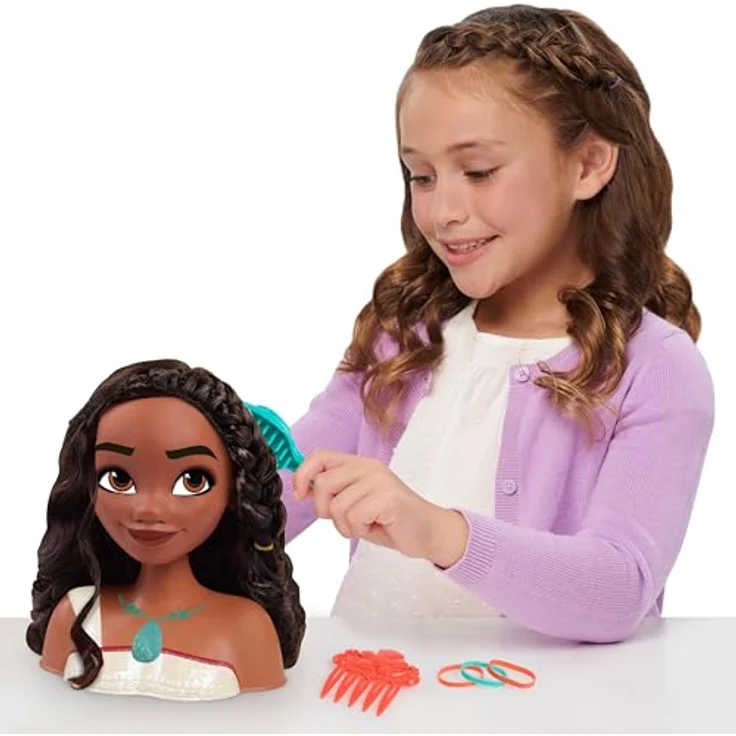 Just Play Disney Princess Moana 2, Premium Styling Head mit 7 Zubehörteilen für kreatives Spielen und Motorikförderung – Bild 2
