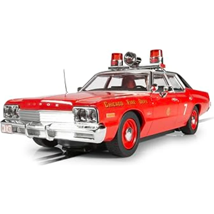 Scalextric C4408 Dodge Monaco, Slotcar im Maßstab 1:32 mit Funktionierenden Lichtern, Chicago Fire Department Design – Bild 2