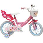Disney Kinderfahrrad Princess, 1 Gang, 14 Zoll, pink, für Kinder mit Körpergröße 100 - 115 cm, mit Puppensitz