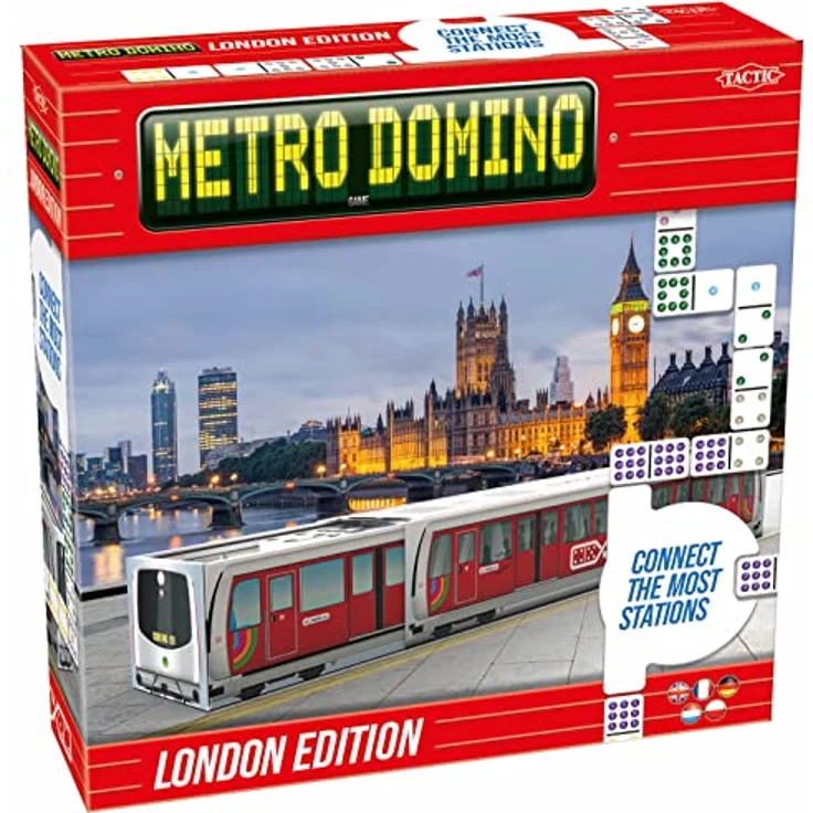 Tactic Metro Domino London, Legespiel mit doppelten Dominosteinen, FSC-zertifiziert, hergestellt in Finnland – Bild 1