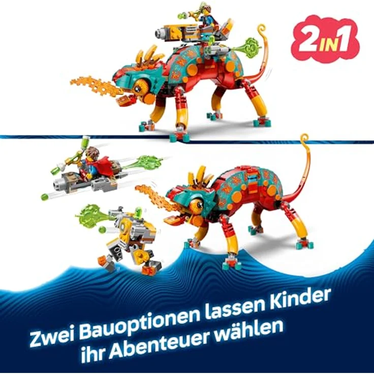 LEGO DREAMZzz 71492 Mateos Feuer-Chamäleon Bausatz, 2-in-1 Set mit beweglichen Teilen und Minifiguren, mehrfarbig – Bild 3