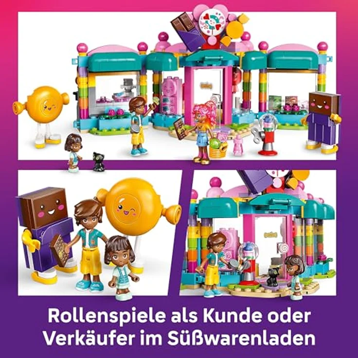 LEGO Friends Heartlake City Süßwarenladen, Spielset für Mädchen ab 6 Jahren, mit 2 Mini Puppen, Mikro-Spielfigur und einer Katze - Rollenspiele und kreativer Spielspaß 42649 – Bild 5