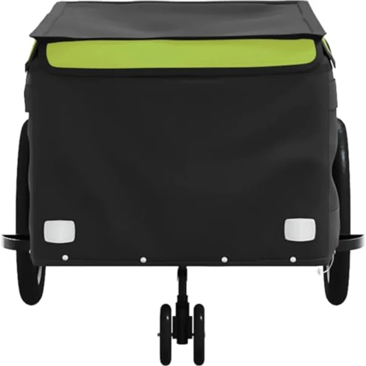 vidaXL Fahrradkinderanhänger Fahrradanhänger Schwarz und Grün 45 kg Eisen - Robuster Lastenanhänger mit maximaler Tragfähigkeit und praktischem Design – Bild 6