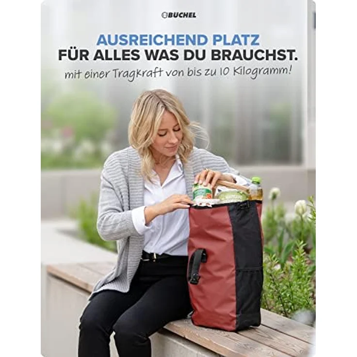 BÜCHEL Fahrradtasche für Gepäckträger I wasserabweisend und bis zu 10kg belastbar I Fahrradtasche Gepäckträger aus Tarpaulin, Gepäckträgertasche, Fahrrad Taschen hinten – Bild 4