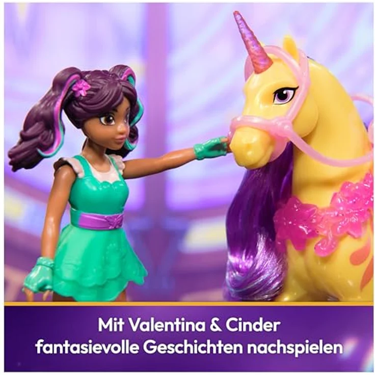 Spin Master Anziehpuppe Unicorn Academy - Ava & Einhorn Leaf, 12 cm mit echter Mähne und beweglichen Gelenkpunkten – Bild 6