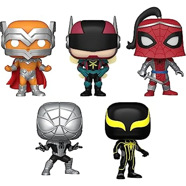 Funko Marvel pack 5 figurines POP! Vinyl Year of the Spider Special Edition 9 cm, Amazon-exklusives 5er-Pack mit Prodigy, The Hornet, Prince of Arachne, Spider-Armor MK I und II, ca. 5 cm groß – Bild 2