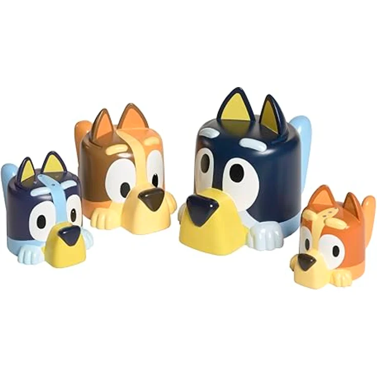 TOMY Toomies Kaffeetassen-Set mit Chilli, Bandit, Bingo und Bluey – stapelbare Badespielzeuge für Babys ab 18 Monaten, offizielles Bluey Lizenzprodukt – Bild 2