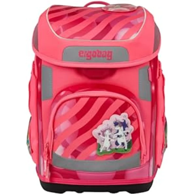 ergobag cubo Set ergonomischer Schulranzen 5-teilig für 1. Klasse, inklusive Sportbeutel, gefülltem Federmäppchen und Schlampermäppchen, standfest und reflektierend, individuell gestaltbar – Bild 2